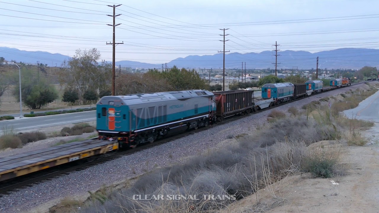 Metrolink on Cajon Pass! Brand New F125 Engine Delivery Train!