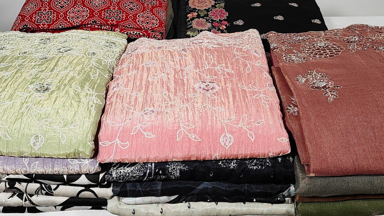 PURE MODAL SILK WITH DESIGNER DUPATTA|PURE COTTON AJRAK SET|PURE BANARASI SILK HANDWORK SET