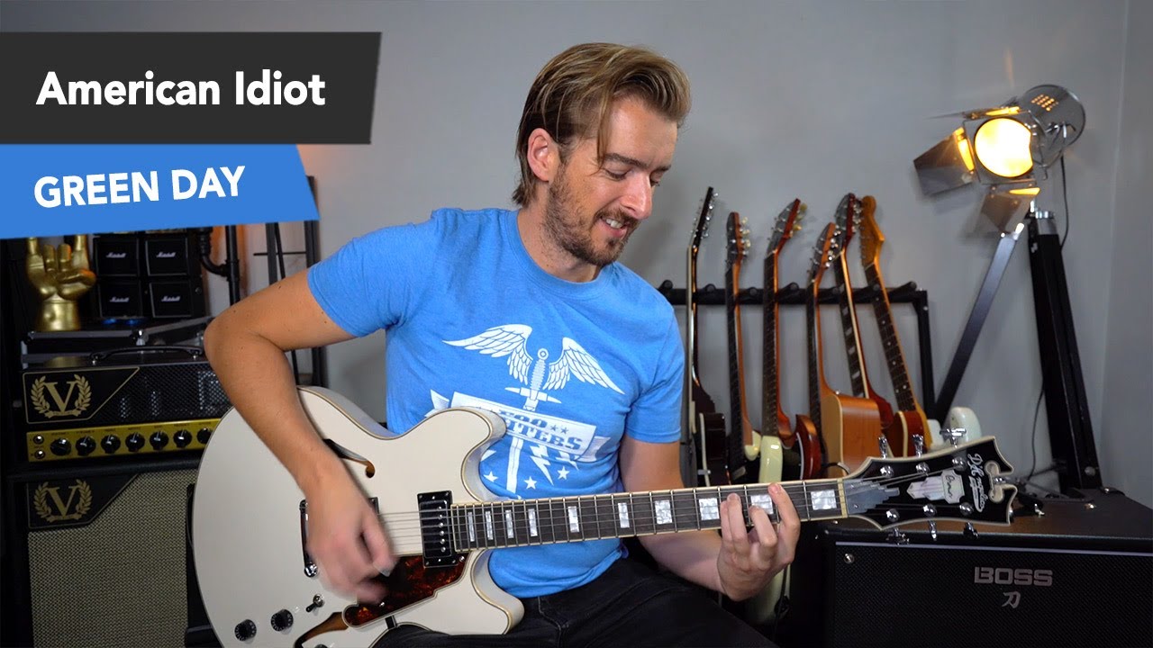 Green Day - American Idiot - Guitar Lesson + SOLO