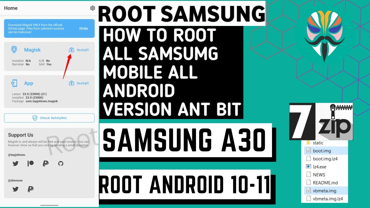 How to Root Samsung A30 Android 11 l  Samsung A305f Root With Magisk Patch File
