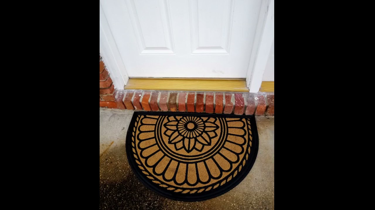 MIBAO Half Round Door Mat, Non-Slip Welcome Entrance Way Rug, Durable Rubber Door Mats, Low-Profile