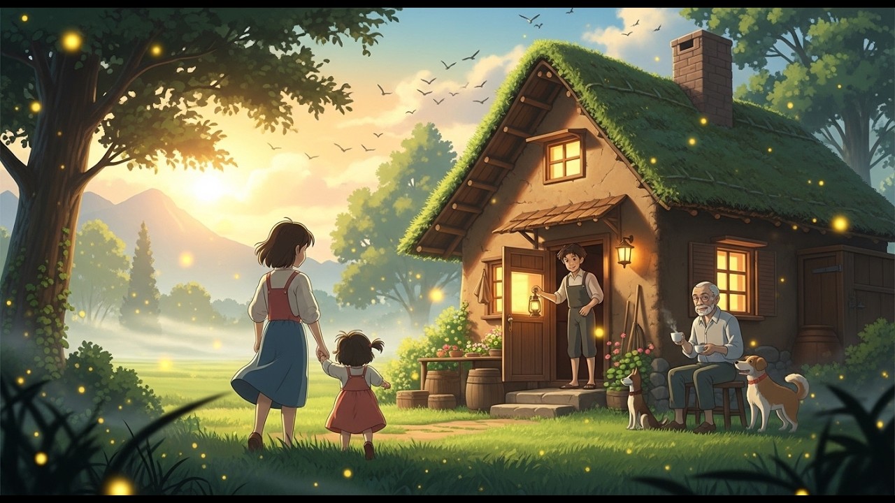 Peaceful Village Life  Routine/ ASMR Ghibli Style Video