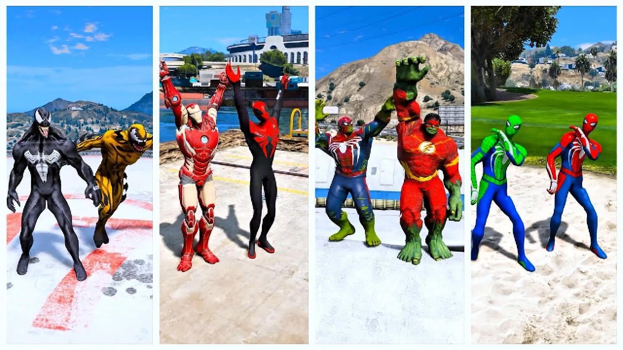 SUPERHERO MEGA BATTLE #427  MARVEL AND DC SUPERHERO BATTLE SPIDERMAN VS IRONMAN VS WOLVERINE