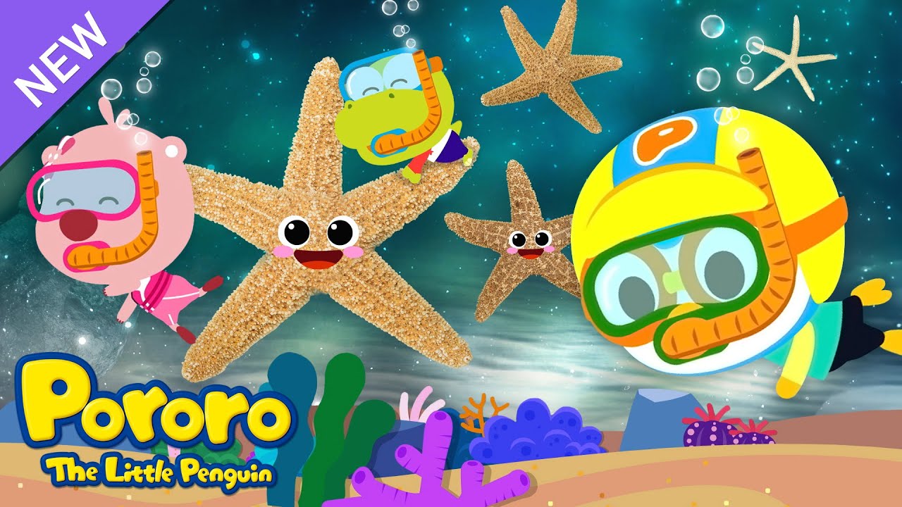 [4K] Pororo Sea Animal Song | Twinkle Twinkle Starfish | Animal Song for Kids