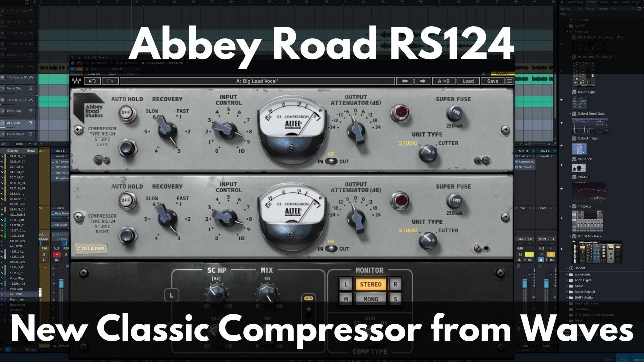 Abbey Road RS124 Compressor | New from Waves | Features and Sounds