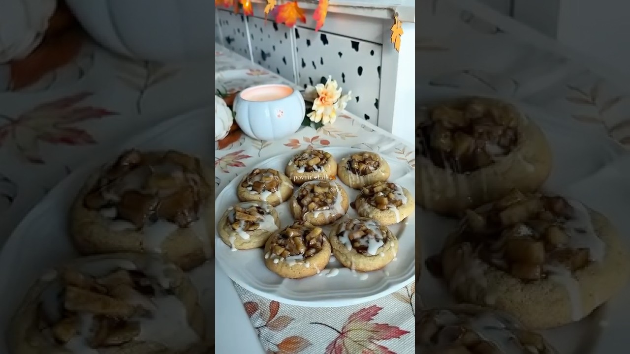 Apple Cinnamon Cookies 🍪🍎#autumnbaking #cookies #bakingrecipes #fallbaking #aesthetic #foryou