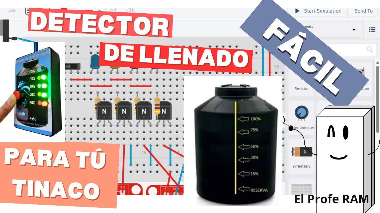¡Detecta el Nivel de Agua en tu tinaco con este Circuito FÁCIL y BARATO!