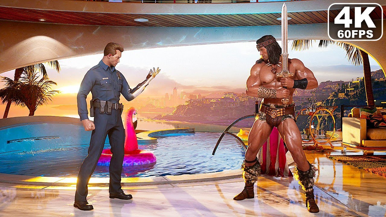 Mortal Kombat 1 T-1000 Vs Conan Gameplay MK1