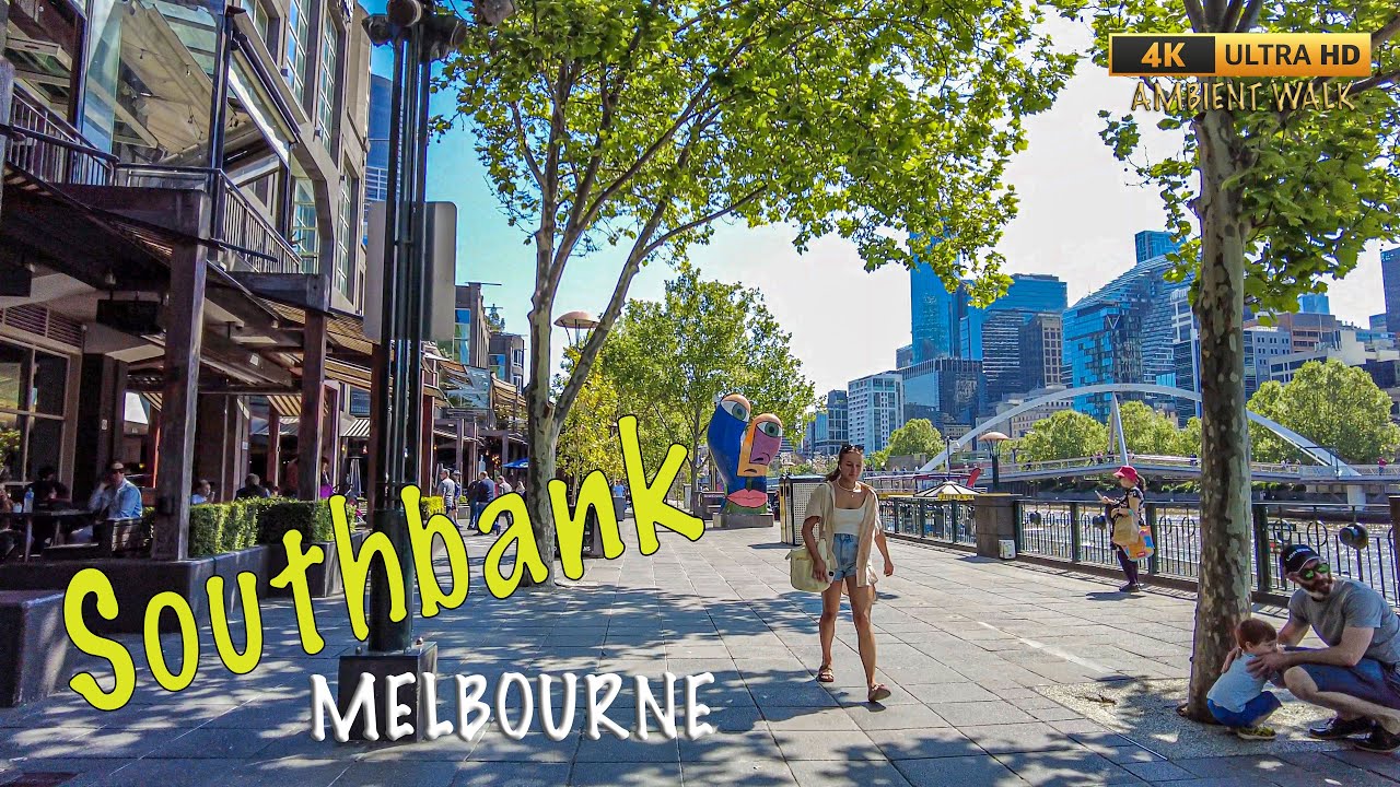 Stunning Southbank in Melbourne - Beautiful sunny 4K Ambient Walk