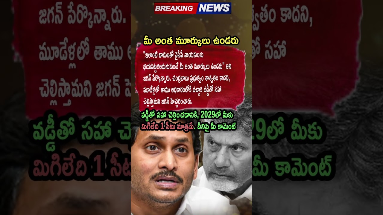 Y. S. Jagan Mohan Reddy Warning To N. Chandrababu Naidu Government | AP Politics, 🔥⚔️