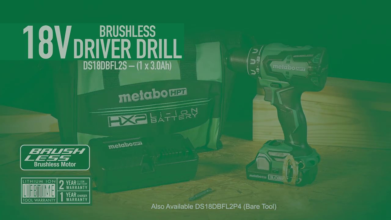 Metabo HPT DS18DBFL2S 18V Lithium Ion Brushless Driver Drill