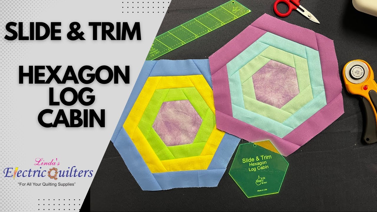 EASY Hexagon Log Cabin Block - Шаблон для скольжения и отделки