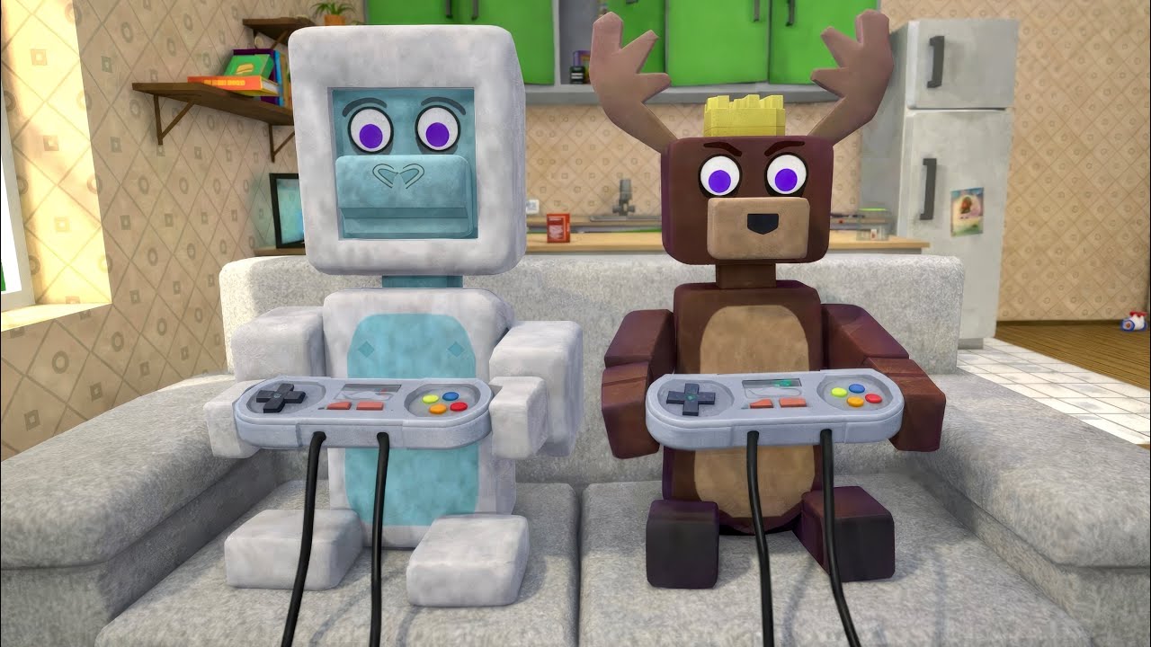 YETI AND KING MOOSE ARE PLAYING ON THE CONSOLE #SUPERBEARADVENTURE #SUPERBEARADVENTUREGAME 
