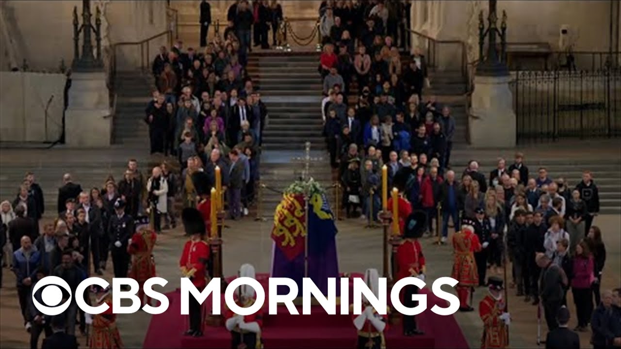Thousands stand in line to pay respects to Queen Elizabeth as she lies in state at Westminster