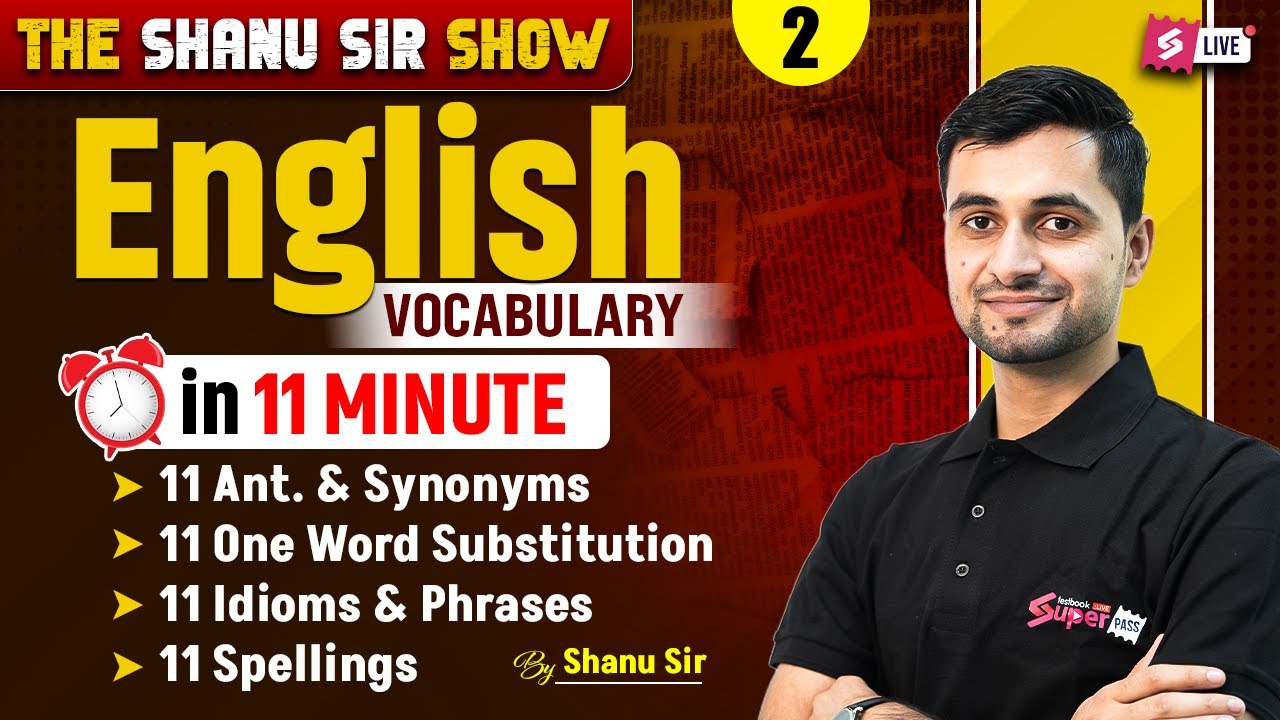 Vocabulary for Competitive Exams | Boost Your English with 11-Minute Show by Shanu Sir | Testbook #2