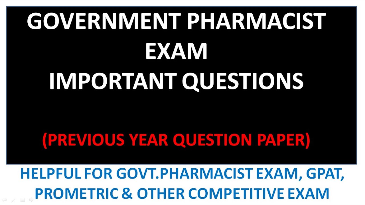 PHARMACIST MCQS | PREVIOUS YEAR QUESTIONS (PART 2)