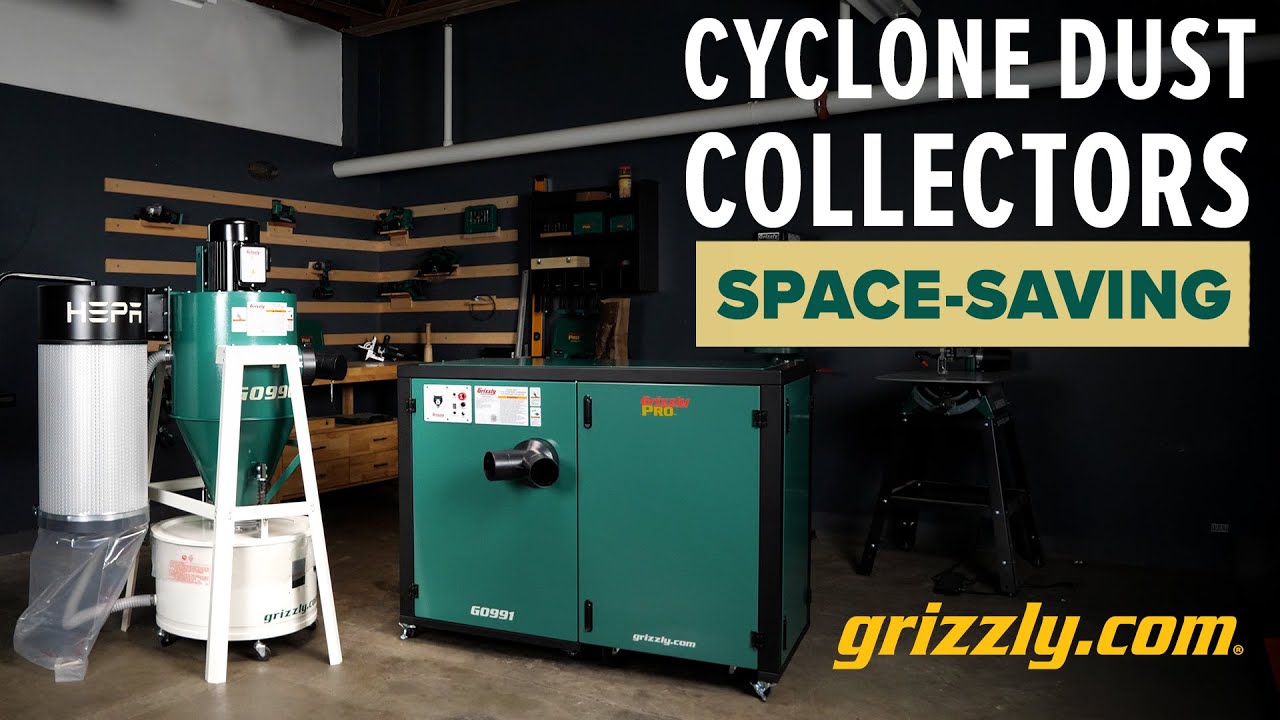 New Space Saving Cyclone Dust Collectors from Grizzly (Models G0990 and G0991)
