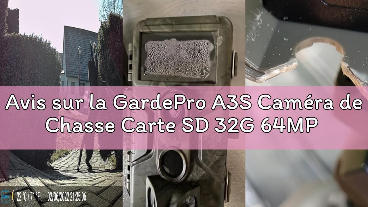 Avis sur la GardePro A3S Caméra de Chasse Carte SD 32G 64MP 1296P H.264 Vidéo, Vitesse de Dclencheme