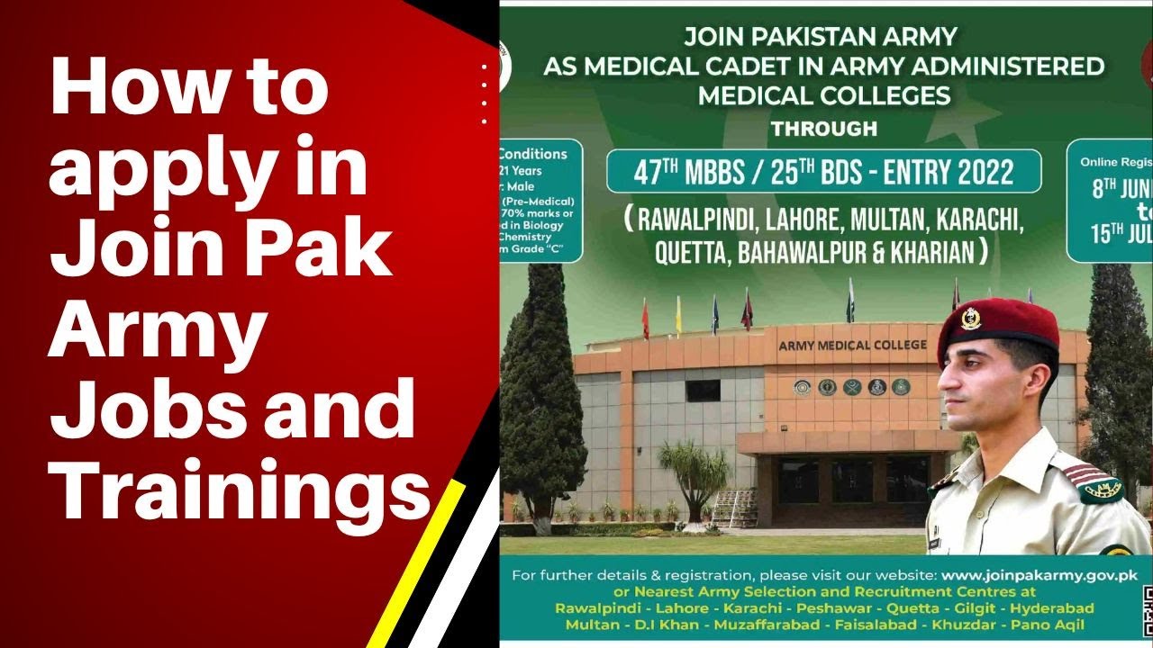 How to apply in Join Pak Army Jobs and Trainings