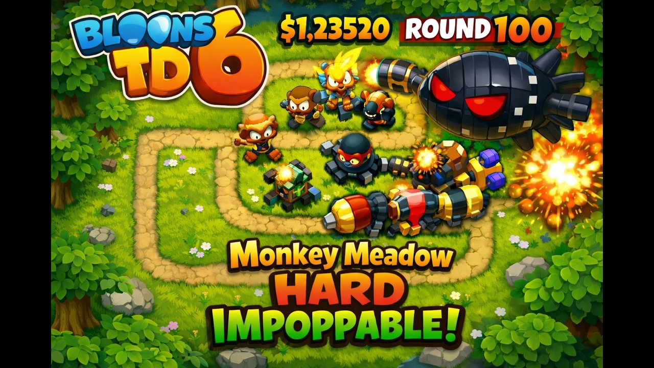 Bloons TD 6 Monkey meadow Hard IMPOPPABLE!