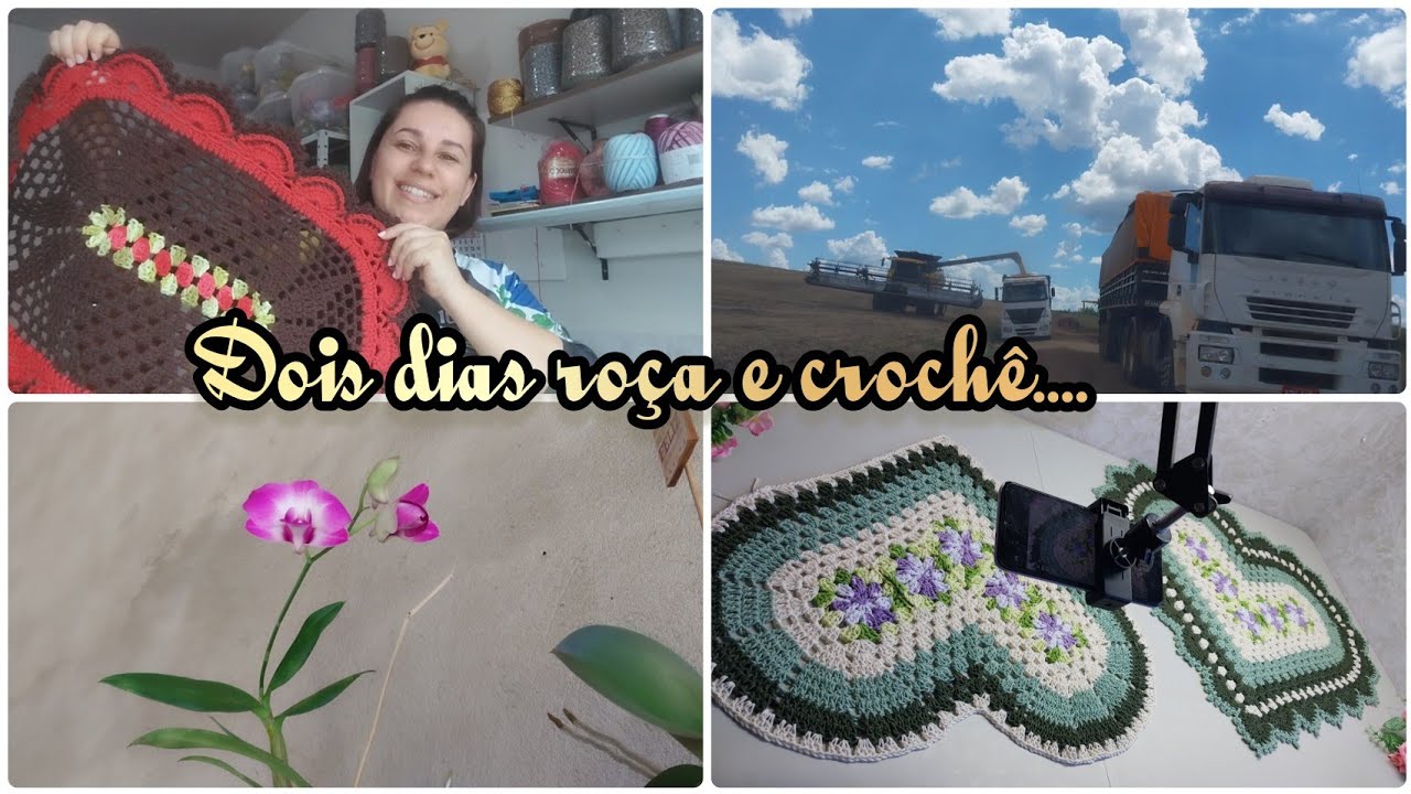 Fui na roça/ Projeto novo no crochê/ Muita correria por aqui aulas novas liberadas 