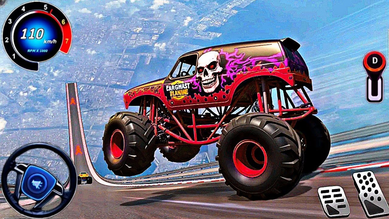 Monster Truck Mega Ramp Racing Mega Ramp Stunts #monstertruck #extremeracing