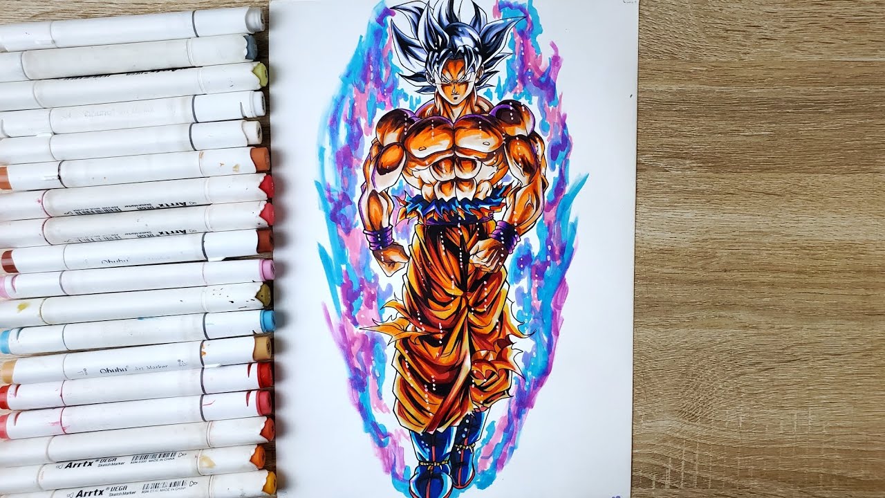 How to Draw Goku Mastered Ultra instinct Full Body🔥 [ Dragonball Legends ]