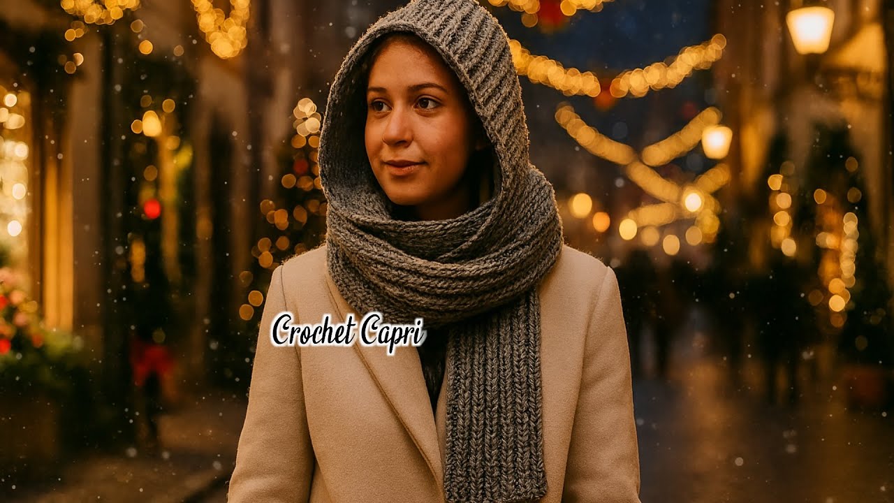 BUFANDA CON CAPUCHA A CROCHET 🧣🧶❄️