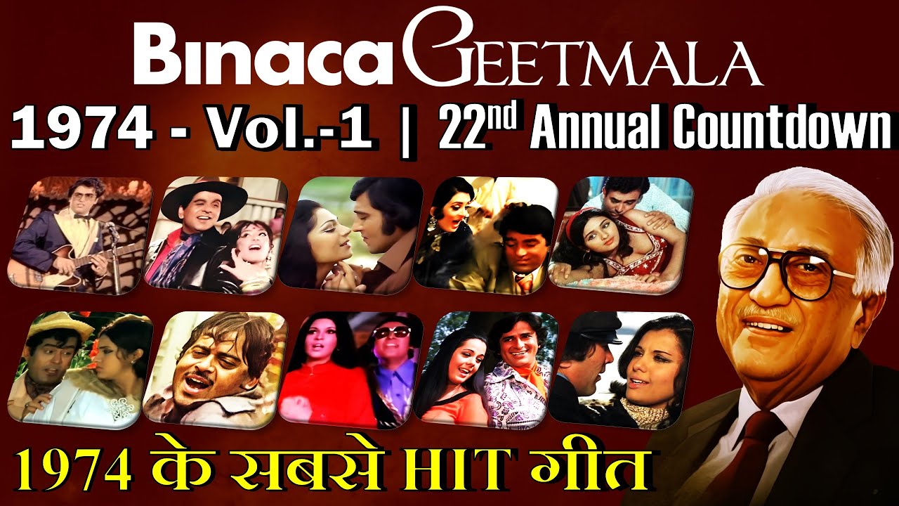 Binaca Geetmala 1974 - Vol-1 - 22nd Annual Countdown - बिनाका गीतमाला 1974 - Kishore, Rafi, Lata