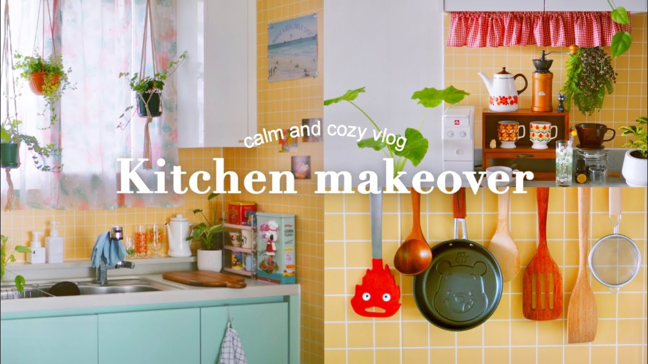Преображение кухни🌿｜интерьер для себя, тур по маленькой и уютной кухне по Корее｜винтаж, гибли