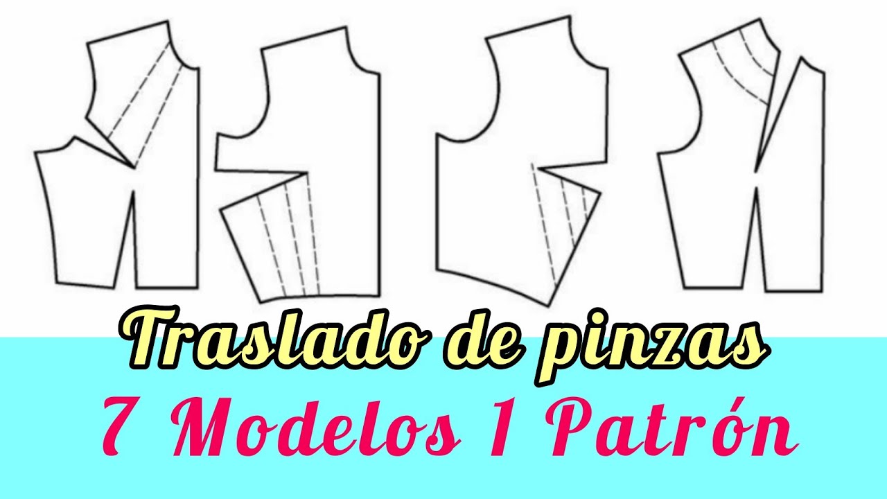 Traslado de Pinzas en Patrón con 10cm de Diferencia de Talles// Cómo Eliminar Pinzas?