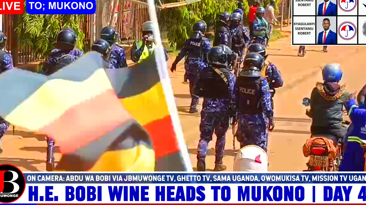Chaos in Mukono: Police Beat and Block Bobi Wine Supporters