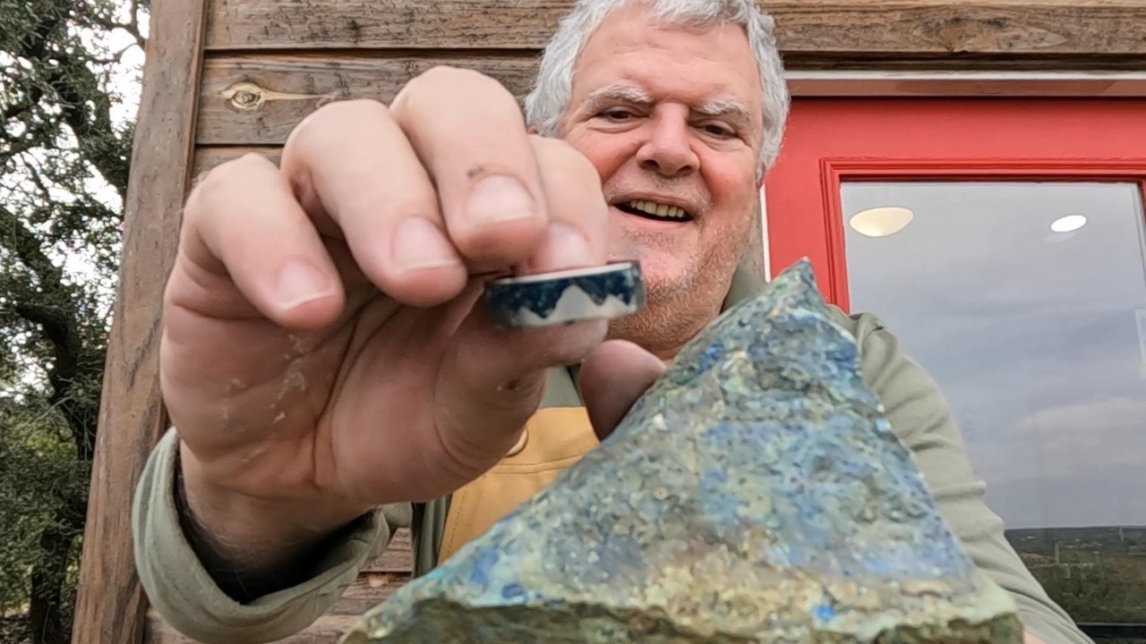 Azurite 'Mountain' Inlay Ring