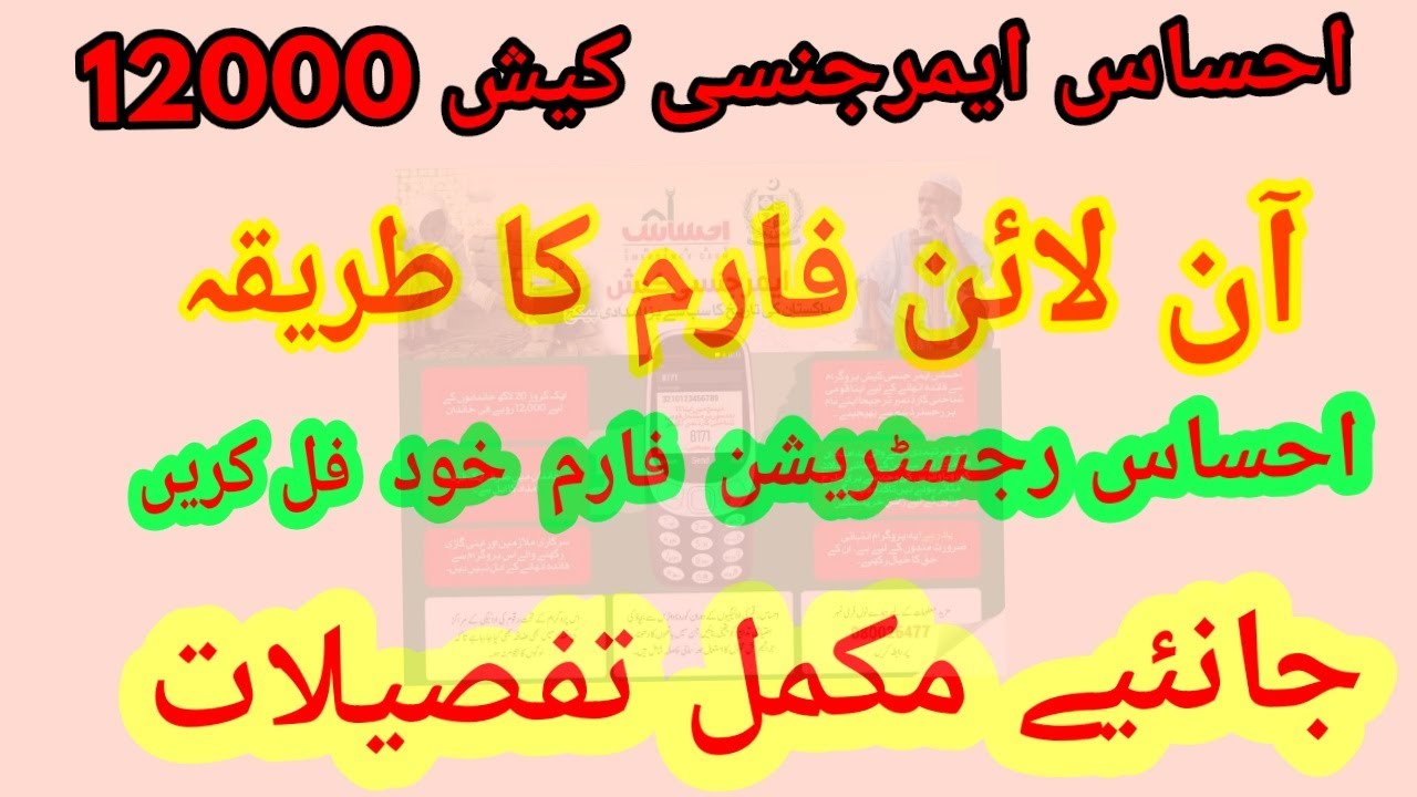 Ehsaas programe Emergency Cash12000 Online form starting soon