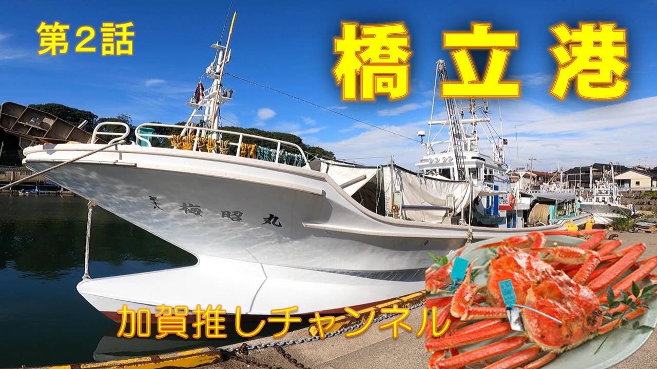 徒歩と空撮で、橋立港周辺の紹介です。ズワイガニの解禁は１１月上旬です。
