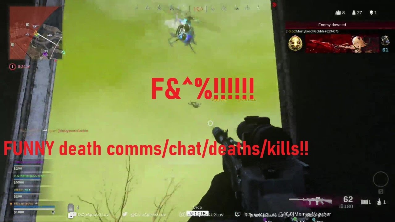 WARZONE Funny death comms, chat, kills, deaths