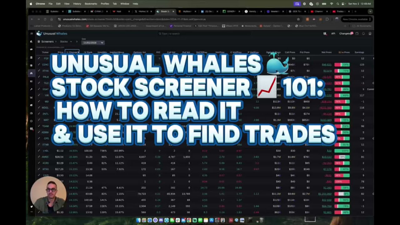 How To Use Unusual Whales 🐳 Stock Screener For High-Probability Trading Setups 📈