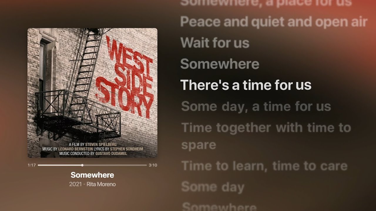 Rita Moreno - Somewhere (Lyrics) | West Side Story
