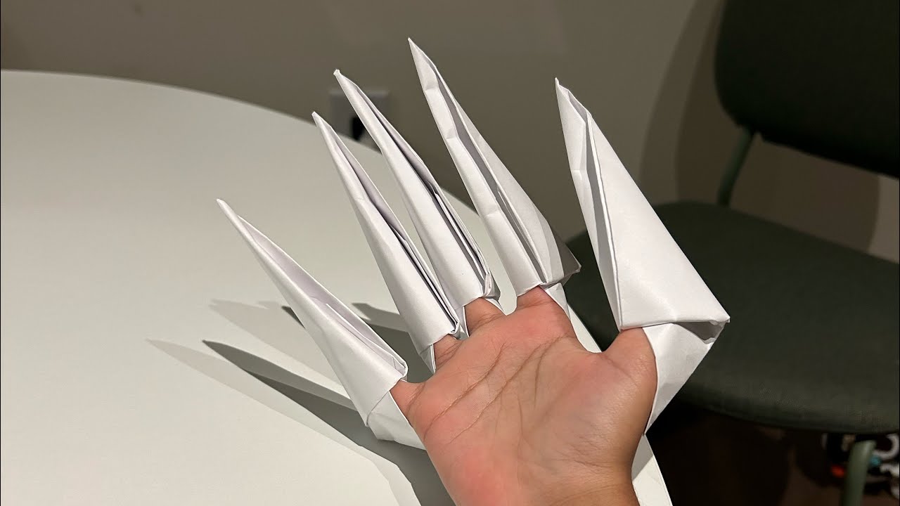 how to make easy origami claws in just 2 minutes. They are really sharp! By Aarav’s origami world