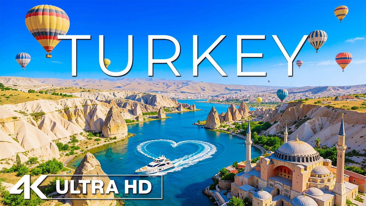 [4K] Turkey 🇹🇷 Scenic Journey | Cappadocia Balloons, Istanbul Skyline & Mediterranean Coast