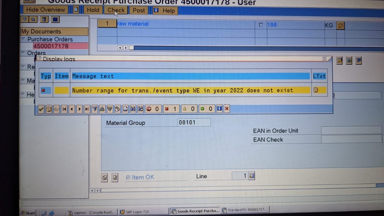 Error - Number range for trans./event type WE in year 2022 does not exist. M7562.