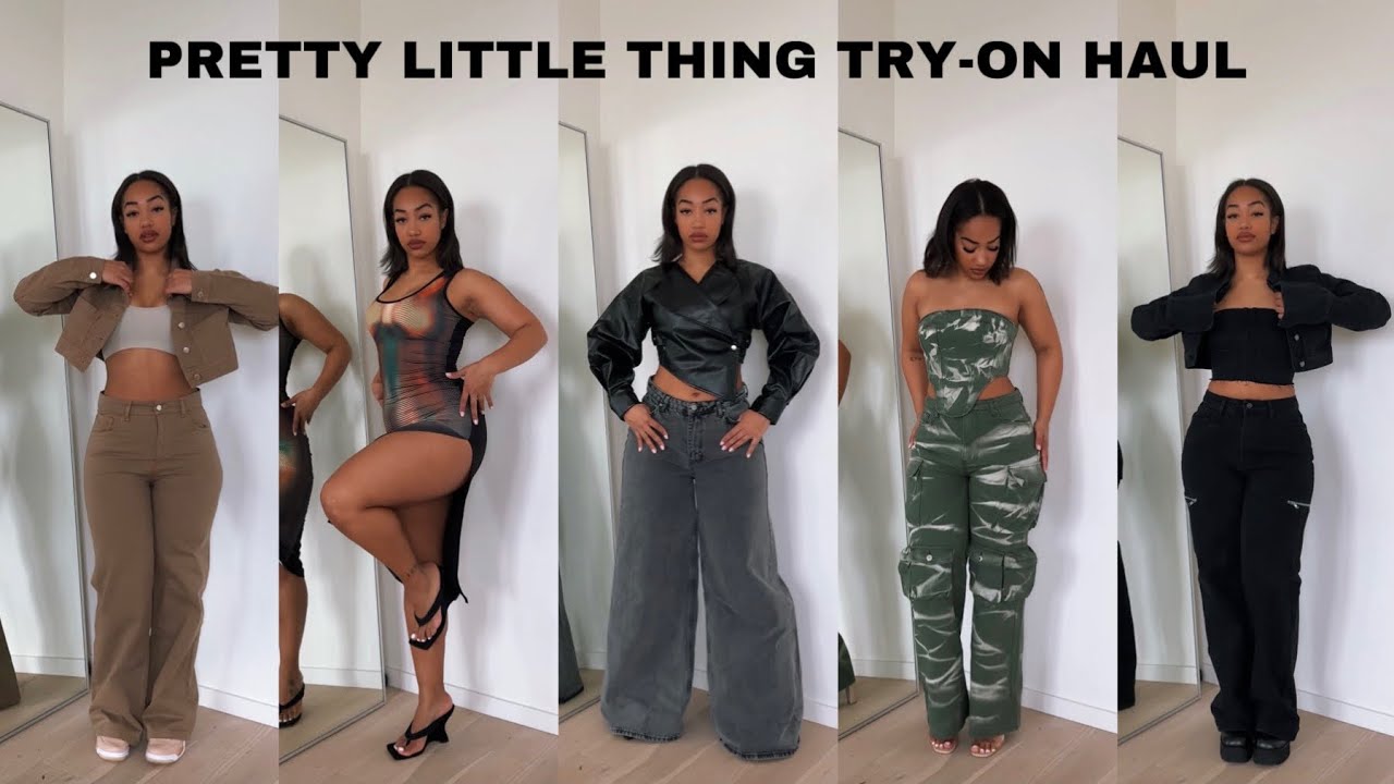 PRETTY LITTLE THING 500 ФУНТОВ СТЕРЛИНГОВ НА ПРИМЕРКУ | БРЮКИ-КАРГО, КОРСЕТЫ, КУРТКИ И МНОГОЕ ДРУГОЕ