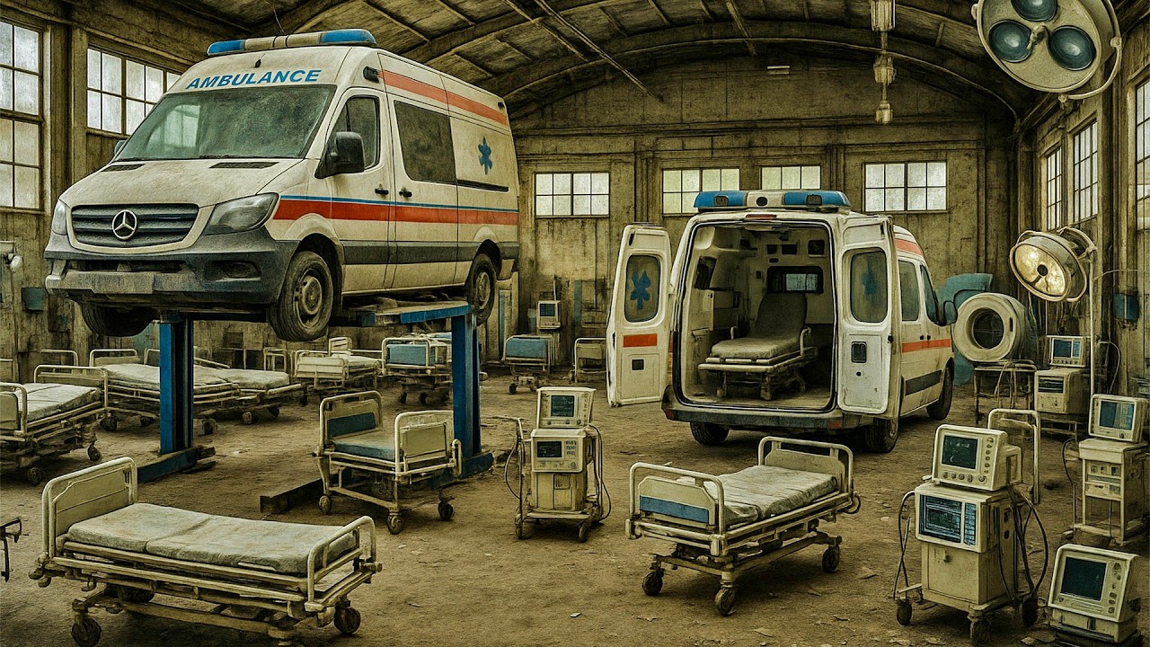QUE FONT CES AMBULANCES ABANDONNÉES DANS CE GARAGE AUTOMOBILE ???