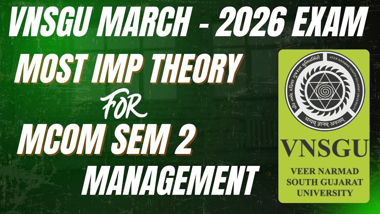 MCOM SEM 2 - MANAGEMENT | MOST IMPORTANT QUESTION FOR MARCH-APRIL 2026 EXAM