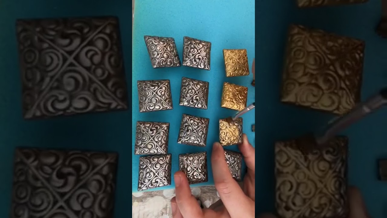 Our favourite way to transform old hardware using gold gilding wax #furniturediy #furnitureflip