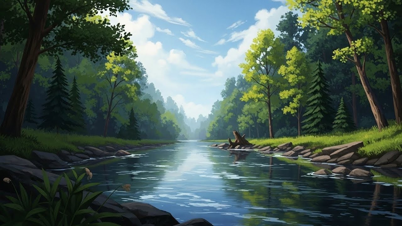 Calm Flowing River 🌿 Peaceful Natural Ambience for Meditation and Deep Sleep #251