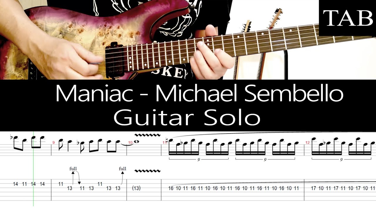 MANIAC - Michael Sembello: SOLO guitar cover + TAB