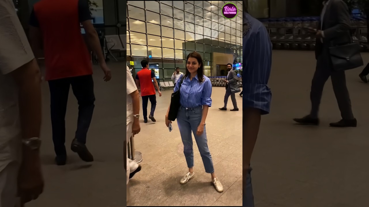 Kajal Aggarwal Spotted at Airport #kajalaggarwal #shortsvideo