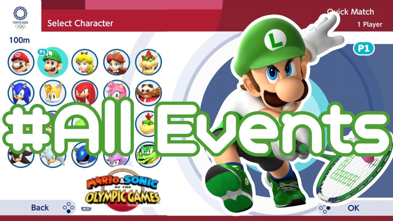 Mario & Sonic at the Olympic Games Tokyo 2020 : Gameplay Luigi All events