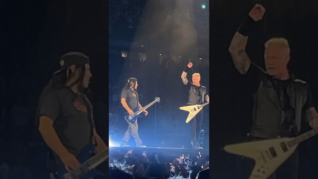 JAMES AND ROB FAIL GIVING A HIGH FIVE | Leper Messiah, Amsterdam 2023 #metallica #m72